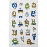 Glitzer-Sticker, Aliens, Blatt 10x16 cm, 1 Bl.