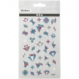 Glitzer-Sticker, Diamanten, Blatt 10x16 cm, 1 Bl.
