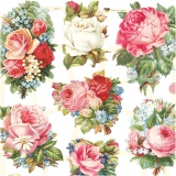 Vintage-Glanzbilder, Rosensortiment, Blatt 16,5x23,5 cm, 2 Bl./ 1 Pck