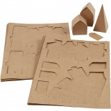 Gestanzte Häuser und Bäume aus Karton, H 5,7-10 Cm cm, 1 Set
