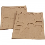 Gestanzte Häuser und Bäume aus Karton, H 5,7-10 Cm cm, 1 Set