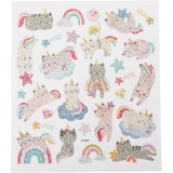 Sticker, Einhorn-Kätzchen, Blatt 15x16,5 cm, 1 Bl.