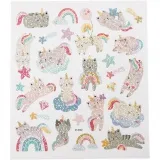 Sticker, Einhorn-Kätzchen, Blatt 15x16,5 cm, 1 Bl.
