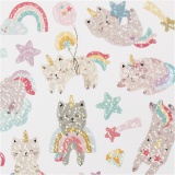 Sticker, Einhorn-Kätzchen, Blatt 15x16,5 cm, 1 Bl.