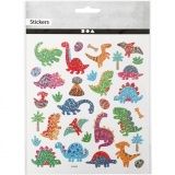 Sticker, Dinos, Blatt 15x16,5 cm, 1 Bl.