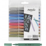 Metallic-Marker, Strichstärke 2-4 mm, Metallic-Farben, 12 Stk/ 1 Pck