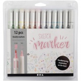 Sketch Marker, Strichstärke 1+2-5 mm, Pastellfarben, 12 Stk/ 1 Pck