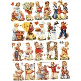Vintage-Glanzbilder, Kinder nostalgisch, Blatt 16,5x23,5 cm, 2 Bl./ 1 Pck