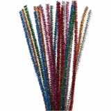 Chenilledraht, L 30 cm, Dicke 6 mm, Glitter, Kräftige Farben, 24 sort./ 1 Pck