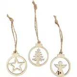 Weihnachtsanhänger, D 3 cm, Dicke 2,7 mm, 24 Stk/ 1 Pck