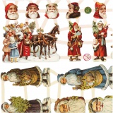 Vintage-Glanzbilder, Nikolaus, Blatt 16,5x23,5 cm, 2 Bl./ 1 Pck