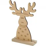 Weihnachtsfiguren, Elch, H 15 cm, T 3 cm, B 11 cm, Dicke 3 mm, 1 Stk