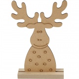 Weihnachtsfiguren, Elch, H 15 cm, T 3 cm, B 11 cm, Dicke 3 mm, 1 Stk