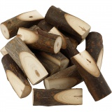 Kurze Holzäste mit schräger Schnittkante, H: 8 cm, D 2,5-3,5 cm, 15 Stk/ 1 Pck