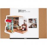 DIY-Miniatur-Zimmer, Kaffeestube, H 19 cm, L 22,6 cm, B 19,4 cm, 1 Stk