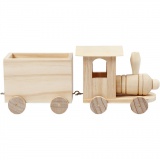 Spielzeug-Zug mit Anhänger, H 9,5 cm, L 21,5 cm, B 6,5 cm, 1 Stk