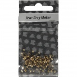 Quetschperlen, D 2 mm, Gold, 100 Stk/ 1 Pck
