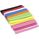 Moosgummi-Eisstiele, L 11,5 cm, B 1 cm, Dicke 2 mm, Sortierte Farben, 120 Stk/ 1 Pck
