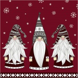 Papierservietten, Wichtelmänner, Größe 33x33 cm, 20 Stk/ 1 Pck