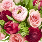 Papierservietten, Blütenpracht in Rosa/Pink, Größe 33x33 cm, Sortierte Farben, 20 Stk/ 1 Pck