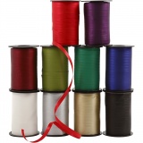 Geschenkband, B 10 mm, Sortierte Farben, 10x250 m/ 1 Pck