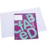 Schulheft, liniert, A1,A2,A3,A4,A5,A6,A7,C6,C7,z-fold,Z-folded, Größe 17x21 cm, 64 , 70 g, 25 Stk/ 1 Pck