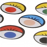 Sticker-Augen am Streifen, D 13 mm, Sortierte Farben, 2000 Stk/ 1 Pck