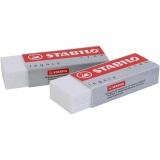 Stabilo Radiergummi, H 1 cm, L 6,3 cm, B 2,3 cm, Weiß, 20 Stk/ 1 Pck