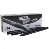 BIC VIGA Feinmarker, Strichstärke 0,7 mm, Schwarz, 24 Stk/ 1 Pck