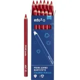 edu3 Jumbo-Buntstifte, Dicke 10 mm, Mine 6,25 mm, Dunkelrot, 12 Stk/ 1 Pck