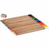 edu Green Jumbo-Buntstifte, Mine 5 mm, Sortierte Farben, 12 Stk/ 1 Pck