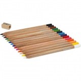 edu Green Jumbo-Buntstifte, Mine 5 mm, Sortierte Farben, 13 Stk/ 1 Pck