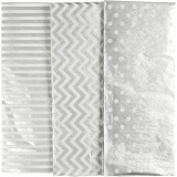 Seidenpapier, Blatt 50x70 cm, 17 g, Silber, 6 Bl./ 1 Pck