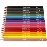 edu3 Jumbo-Buntstifte, Dicke 10 mm, Mine 6,25 mm, Sortierte Farben, 18 Stk/ 1 Pck