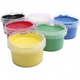 PRIMO Fingerfarbe, Sortierte Farben, 6x250 ml/ 1 Pck
