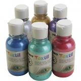 PRIMO Metallic-Stoffmalfarbe, Sortierte Farben, 6x125 ml/ 1 Pck