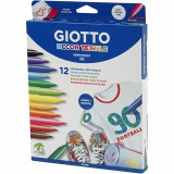 GIOTTO Stoffmalstifte, Strichstärke 4 mm, Sortierte Farben, 12 Stk/ 1 Pck