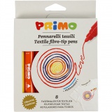 PRIMO Stoffmalstifte, Sortierte Farben, 8 Stk/ 1 Pck