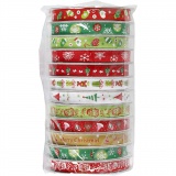Weihnachtliches Schmuckband, B 10 mm, 12x3 m/ 1 Pck