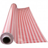 Wachstuch-Tischdecke, Karo, B 140 cm, Rot, Weiß, 1 lfm
