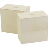 Holzsparbox, Größe 10x10x6 cm, 10 Stk/ 1 Pck