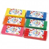 Weiche Knetmasse, Sortierte Farben, 6x500 g/ 1 Pck