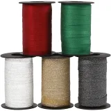Kräuselband, B 10 mm, Glitter, Sortierte Farben, 5x100 m/ 1 Pck