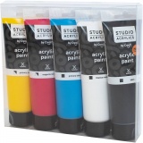Creall Studio Acrylfarbe, Sortierte Farben, 5x120 ml/ 1 Pck