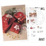Produkt-Postkarte, Geschenkpapier rot mit Kreppblume, A5, 14,8x21 cm, 1 Stk