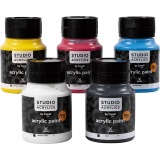 Creall Studio Acrylfarbe, Sortierte Farben, 5x500 ml/ 1 Pck