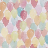 Geschenkpapier, Ballons, B 50 cm, 80 g, Pastellfarben, 100 m/ 1 Rolle