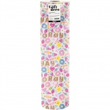 Geschenkpapier, Süßigkeiten, Früchte und Donuts, B 50 cm, 80 g, Helltürkis, 100 m/ 1 Rolle