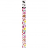 Geschenkpapier, Süßigkeiten, Früchte und Donuts, B 50 cm, 80 g, 5 m/ 1 Rolle