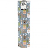 Geschenkpapier, Weihnachtsmann, Weihnachtsgeschenk, Lutscher, Rentier, B 50 cm, 80 g, Grau, 100 m/ 1 Rolle